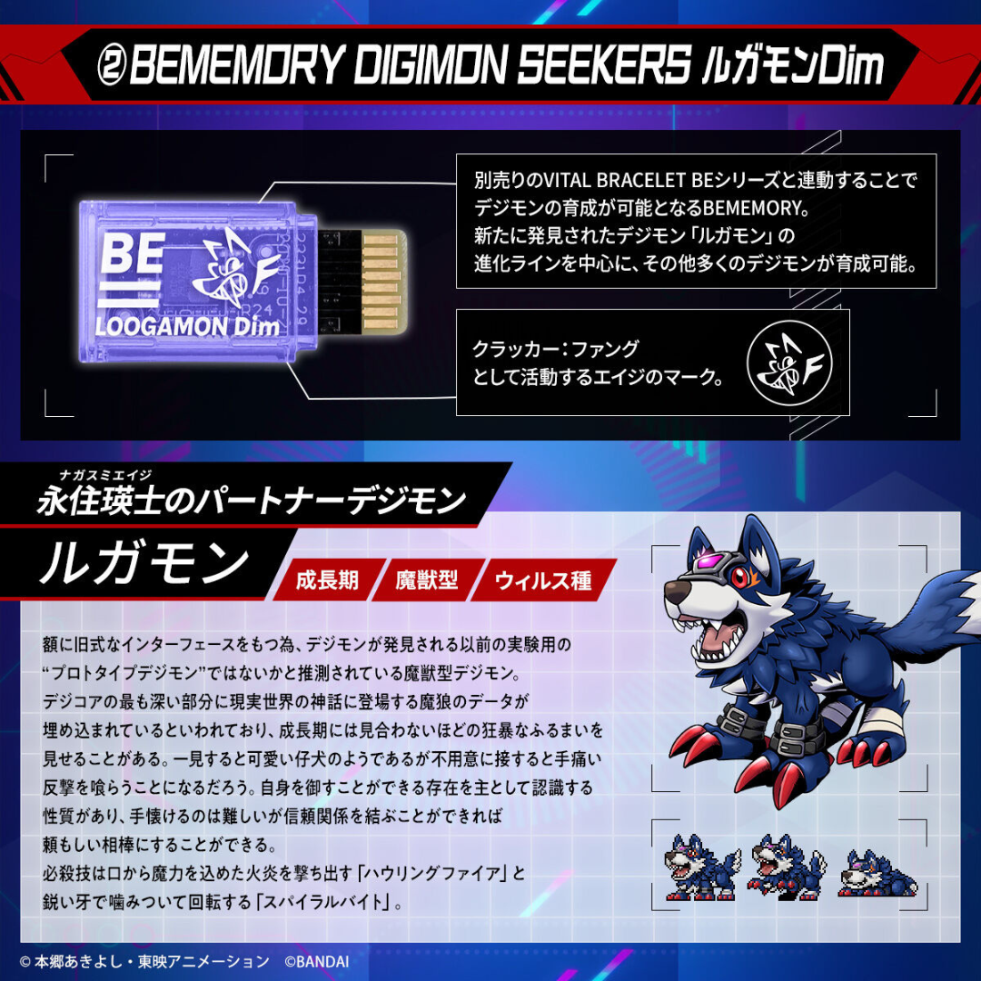 BE MEMORY - DIGIMON SEEKERS Loogamon Dim & DIGIMON LINKER Band Set