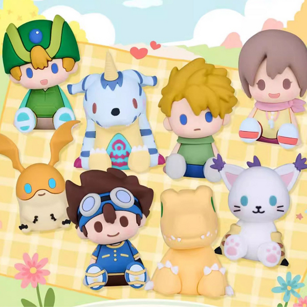 BANDAI POTEPOTTE-Rデジモンのブラインドボックス1セット（全8種 Digimon - POTE POTTE-R - Digimon Sitting Down Figure (Blind Box)