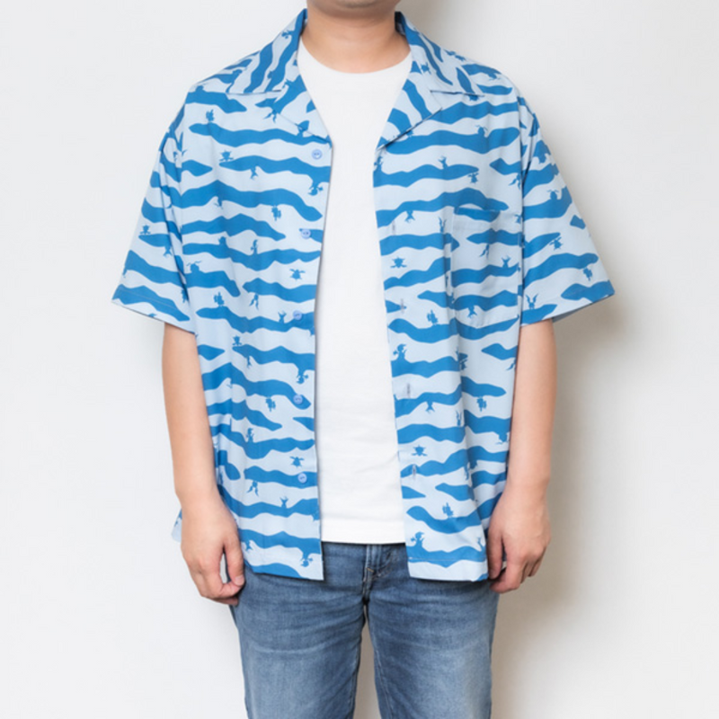 Digimon Partners -  Digitama pattern Aloha Shirt [INSTOCK]