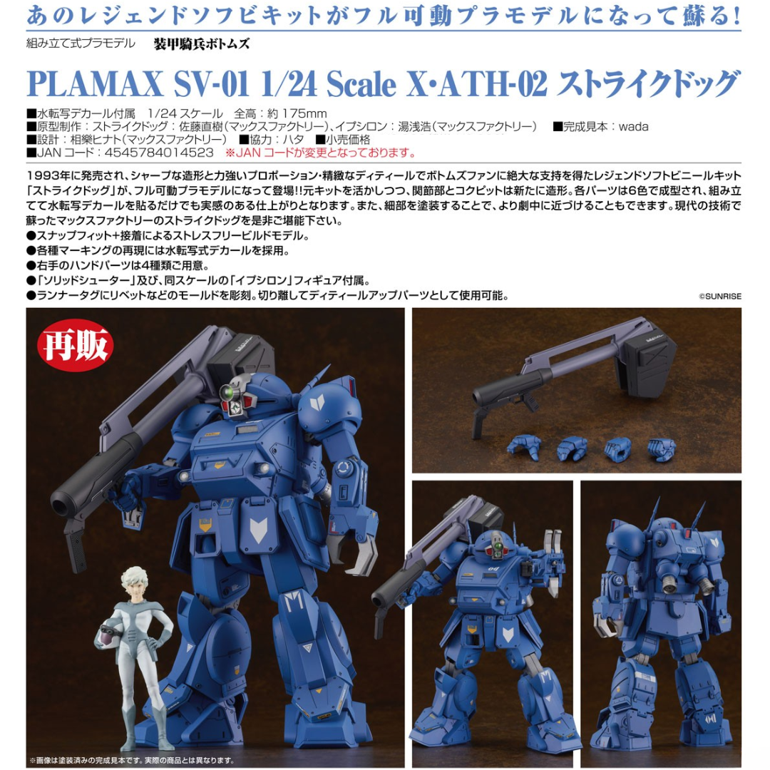 Armored Trooper Votoms - PLAMAX SV-01 1/24 Scale X / ATH-02 - Strike Dog (Rerelease)  [PRE-ORDER](RELEASE APR25)