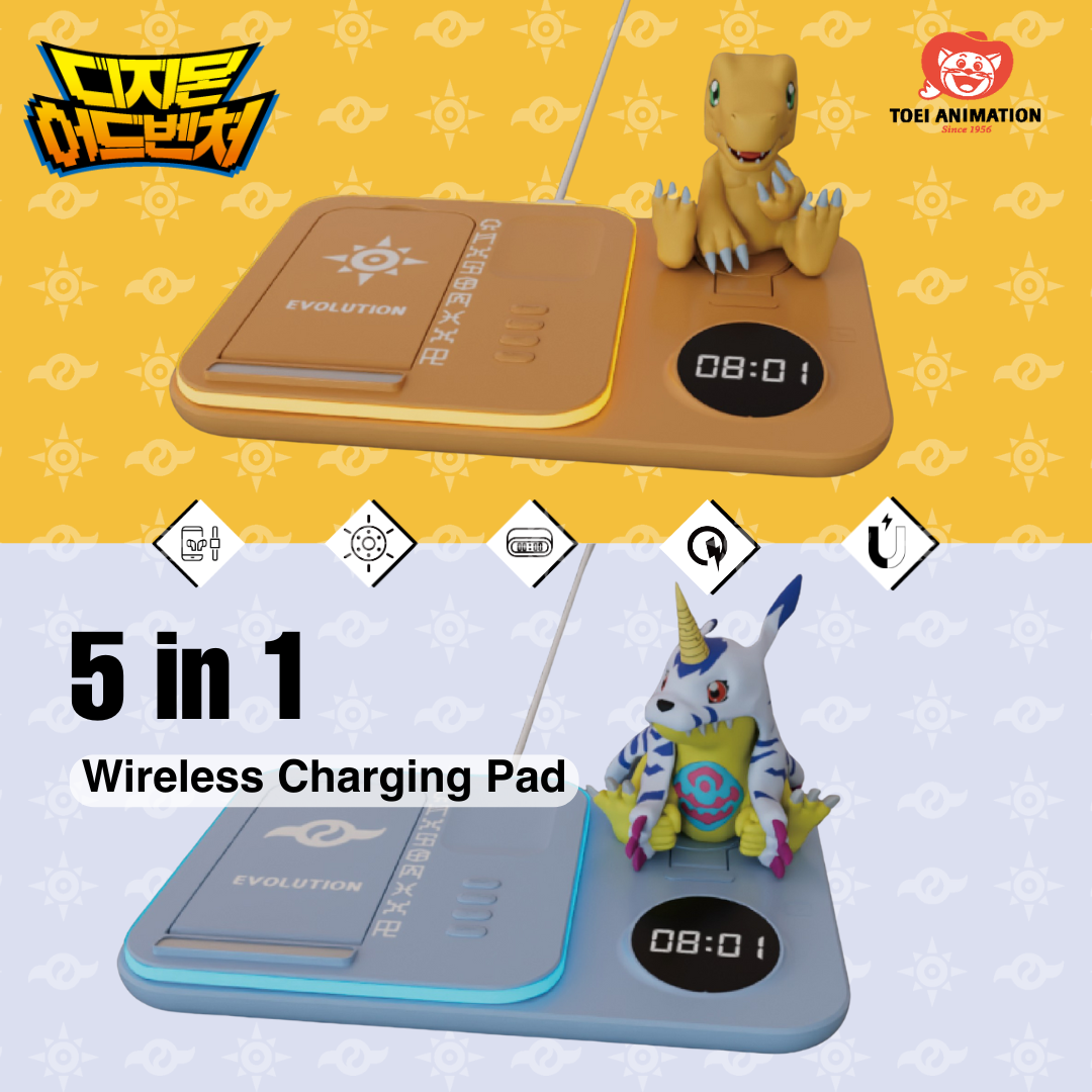 Digimon - Digimon Adventure - Korea Exclusive - 5 in 1 Wireless Charging Pad (Agumon/Gabumon) [PRE-ORDER] (RELEASE NOV-DEC25)