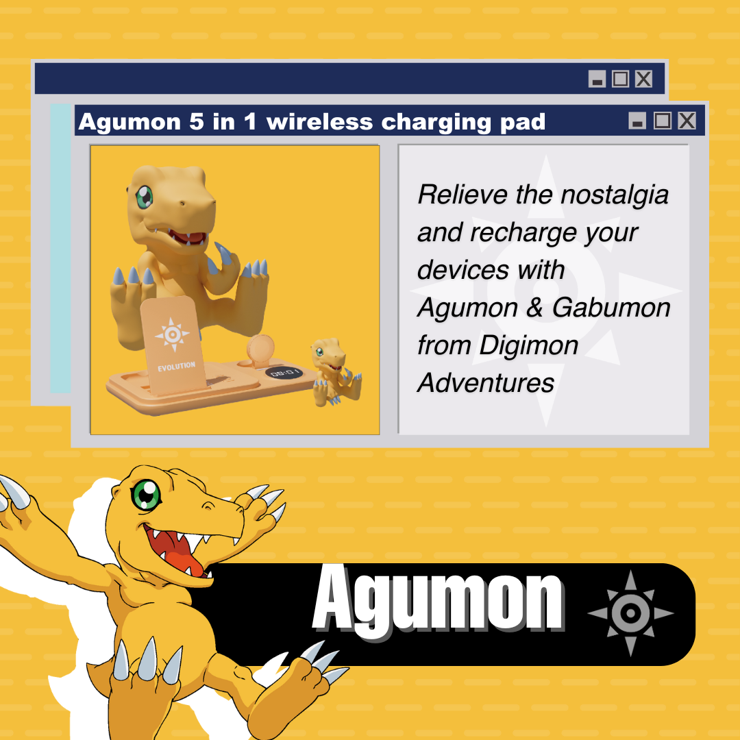 Digimon - Digimon Adventure - Korea Exclusive - 5 in 1 Wireless Charging Pad (Agumon/Gabumon) [PRE-ORDER] (RELEASE NOV-DEC25)