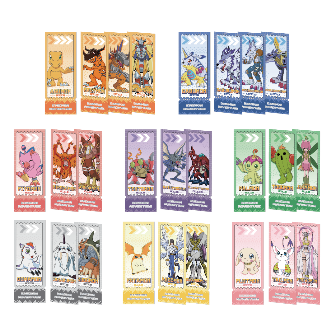 Digimon - Pop Up Store Exclusive - Digimon Adventure Holographic Digivolution Ticket Stub (FULL SET OF 8) [INSTOCK]