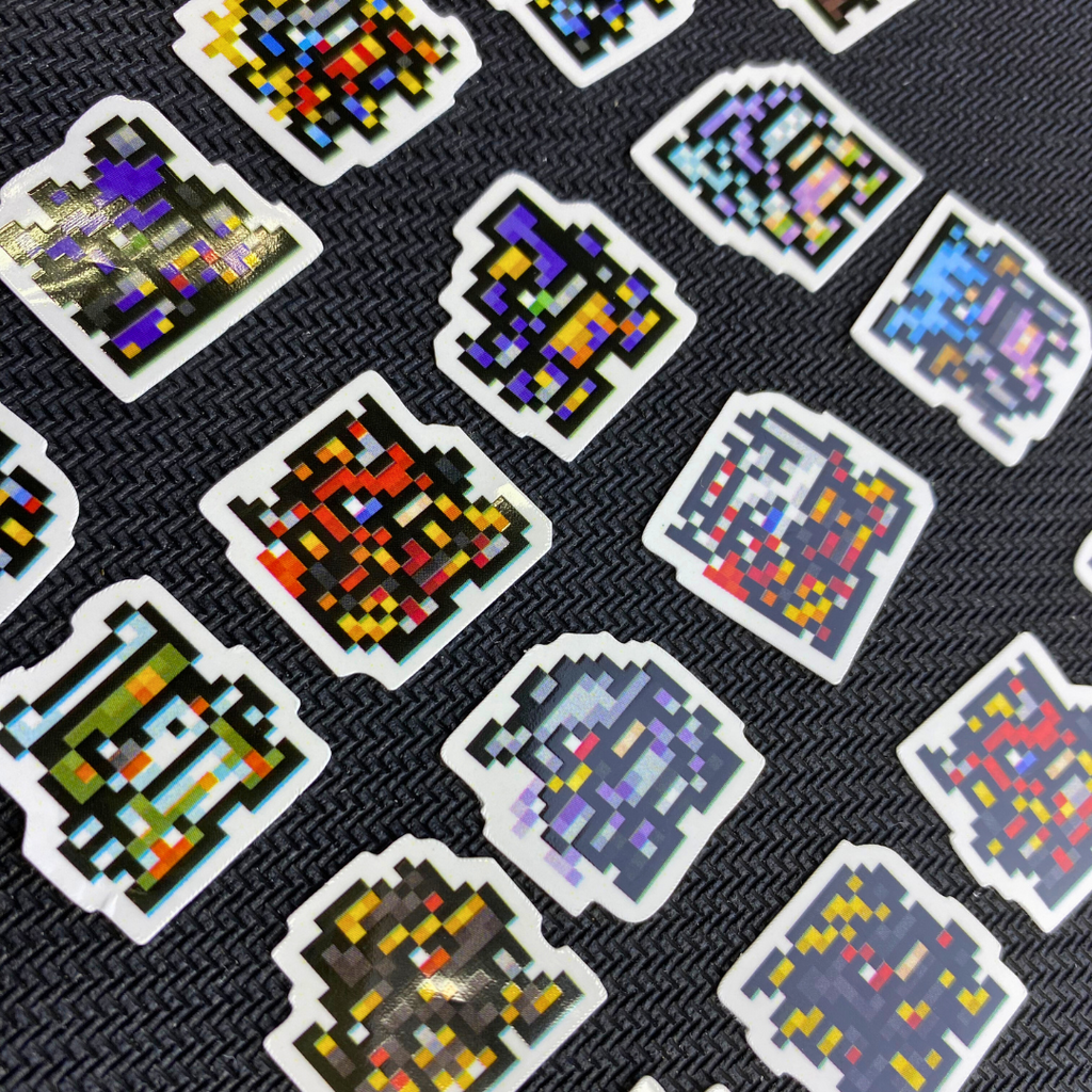 Pixel Glass Sticker ZeninTCG - Fan-made- Anime Pixel Stickers