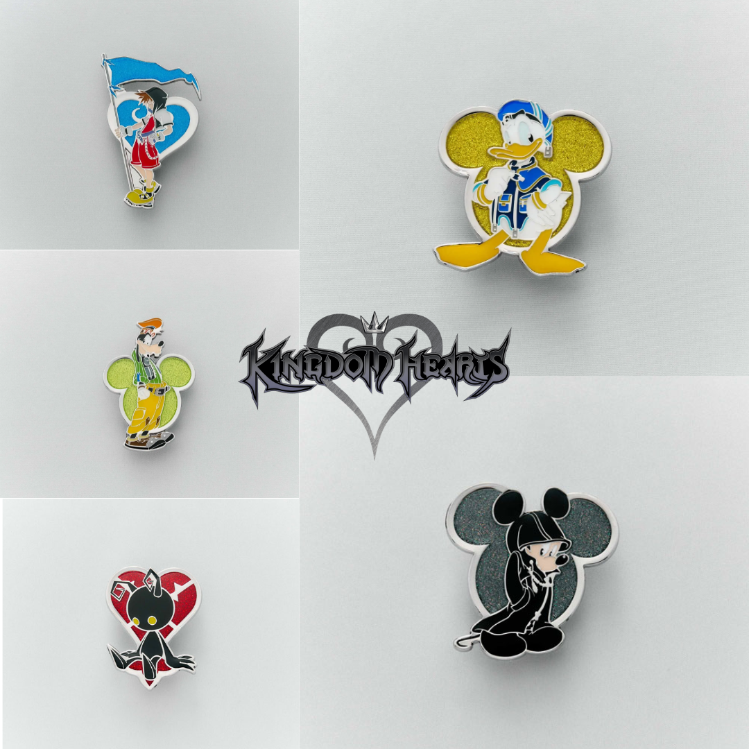 Kingdom Hearts - Pin Collection - Sora/Donald Duck/Goofy/The King/Shadow [PRE-ORDER] (RELEASE DEC26)
