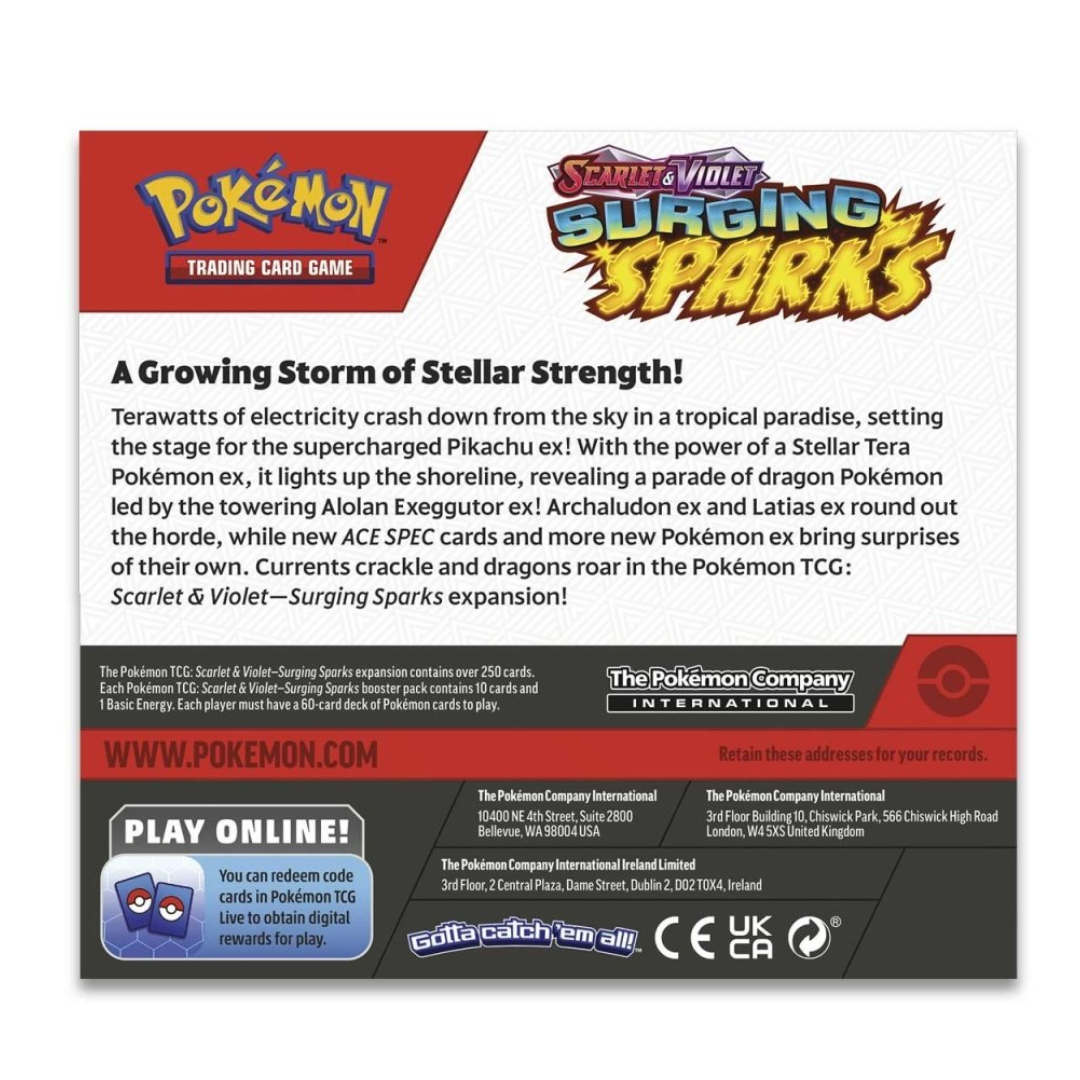 Pokemon English TCG -Scarlet & Violet - Surging Sparks SV08 Booster Bo Pokemon English TCG -Scarlet & Violet - Surging Sparks SV08 Booster Bo