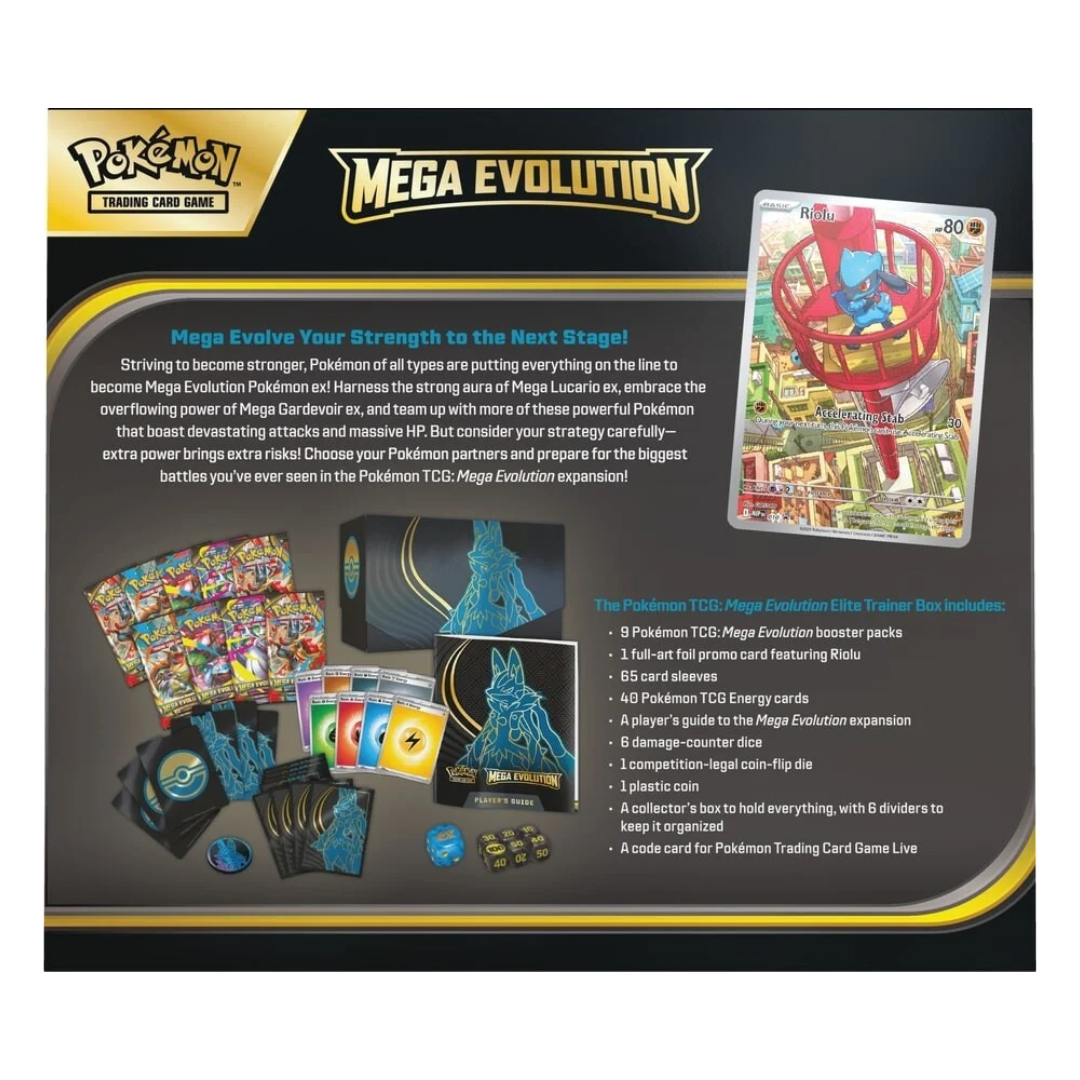 Pokemon - Pokemon TCG - ME01 Mega Evolution Elite Trainer Box - Lucari Pokemon - Pokemon TCG - ME01 Mega Evolution Elite Trainer Box - Lucari