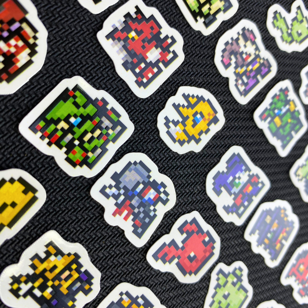 Pixel Glass Sticker ZeninTCG - Fan-made- Anime Pixel Stickers