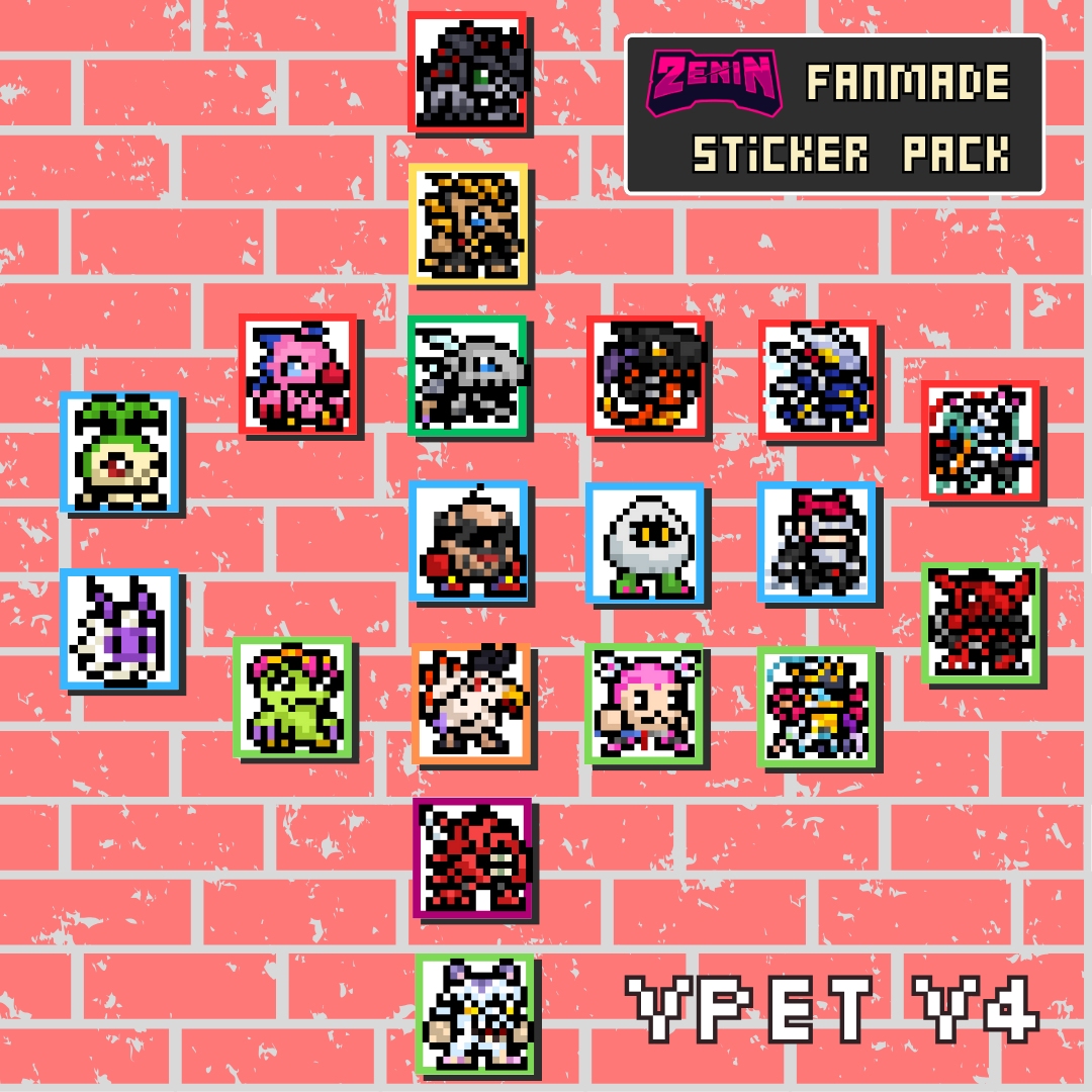 ZeninTCG Fanmade Mini Pixel Sticker Pack (Vpet V4)