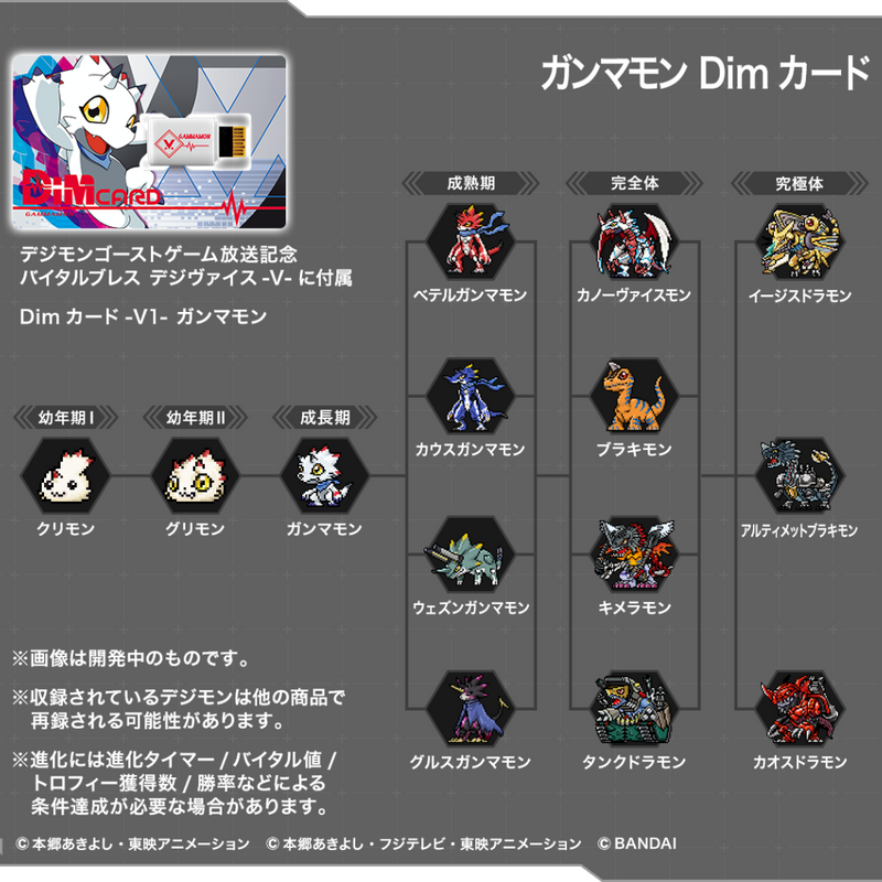 Digimon Vital Bracelet Digital Monster - Digivice V - Dim Card V1 Gammamon